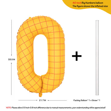 40 In Matte Yellow Number Balloons Helium Foil Mylar Balloon Birthday Party Banquet Decoration Digital 0