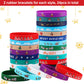 Fnayol 48Pcs Christmas Party Favors Slap Bracelets Rubber Wristbands for Kids Girls Boys