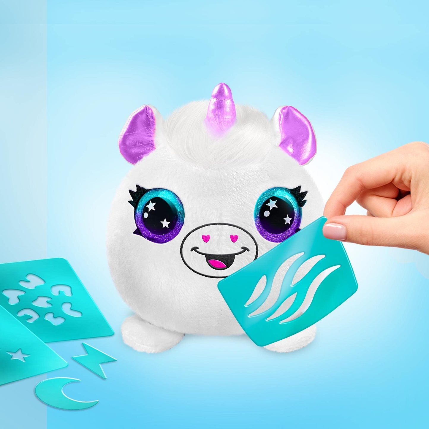 Canal Toys Airbrush Plush Mini Mystery 2 Pack - Multicolored, Customize with Markers & Stencils, Ages 6+