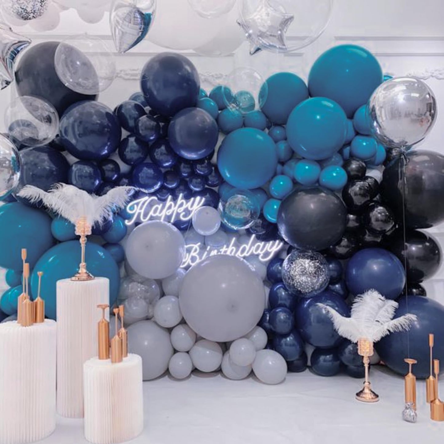 Partywoo Metallic Navy Blue Balloons, 50 Pcs 12 Inch Metallic Navy Balloons, Navy Balloons For Balloon Garland Balloon Arch As Party Decorations, Birthday Decorations, Wedding Decorations, Blue-G113