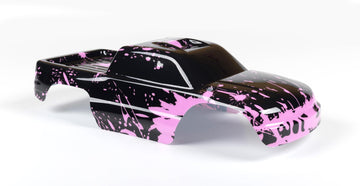 Custom Body Compatible For 1/10 Scale Rc Car Or Truck (Truck Not Included) (Muddy Pink Over Black)