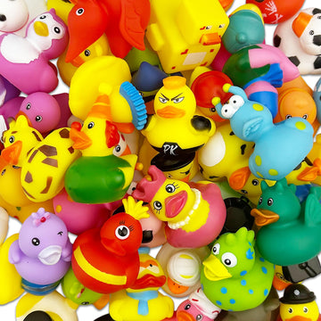Olah-Olah 50 Pcs Rubber Ducks In Bulk, Jeep Ducks For Ducking, Assorted Rubber Ducks Jeep Ducking - Toddler Baby Bath Toys Assor