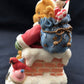 Enesco Cherished Teddie Kris Up On The Rooftop Figurine, White Resin, Model 272140