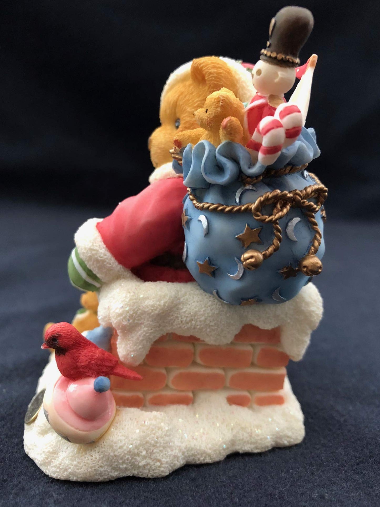 Enesco Cherished Teddie Kris Up On The Rooftop Figurine, White Resin, Model 272140