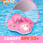 Laycol Baby Swimming Float Inflatable Baby Pool Float Ring With Sun Protection Canopy,Add Tail No Flip Over For Age Of 3-36 Mont