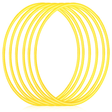 Shappy 6 Pcs Exercise Hoop Detachable Adjustable Plastic Toy Playground Toys Colored Hoop Circles For Teens Games Gymnastics Dog Agility Equipment Party Decor(28 Inch,Yellow)