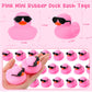 Sosation 36 Packs Mini Rubber Ducks With Sunglasses Sets 2.2 Inch Bath Squeaky Rubber Duckies Cute Float Bathtub Toys For Little One Birthday Party Favors Class Prizes Car Decor(Pink)
