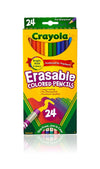 Crayola Erasable Colored Pencils (24Ct), Kids Coloring Pencils For Coloring Books, Assorted Colors, Arts & Crafts Supplies, Gifts, Ages 6+