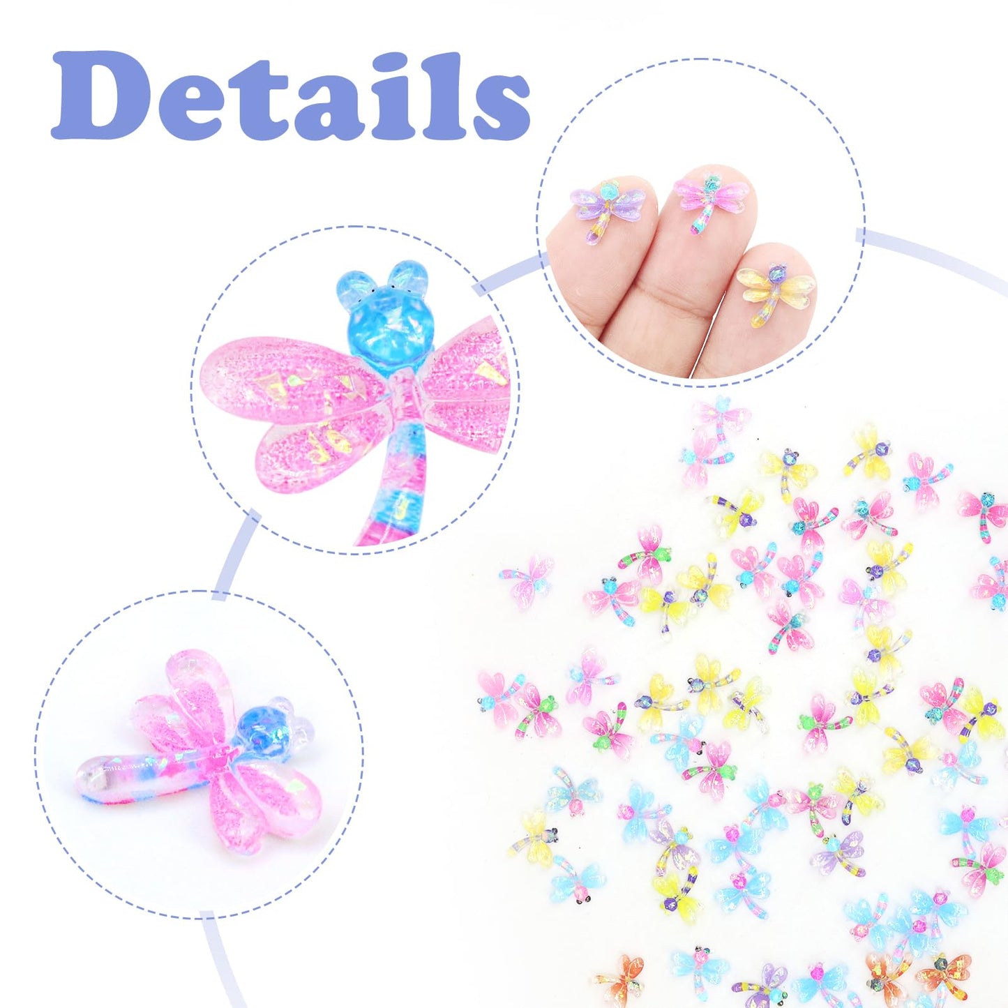 QUPIVA 90Pcs Mini Resin Dragonflies Figurine, Tiny Dragonfly Garden Decor for DIY Crafft Fairy Garden Dollhouse Micro Landscapin