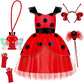 Innocheer Ladybug Costume For Girls, Halloween Costumes For Girls, Ladybug Costume Toddler Halloween Birthday Princess Dress Up 