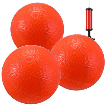 3 Pcs 5.5 Inch Mini Basketball Kids Replacement Basketball With Pump And Needle Orange Toddler Basketball For Indoor Basketball