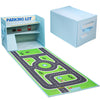 Livememory Toy Car Garage Box - Blue Fabric Storage with Play Mat (Cars Not Included)
