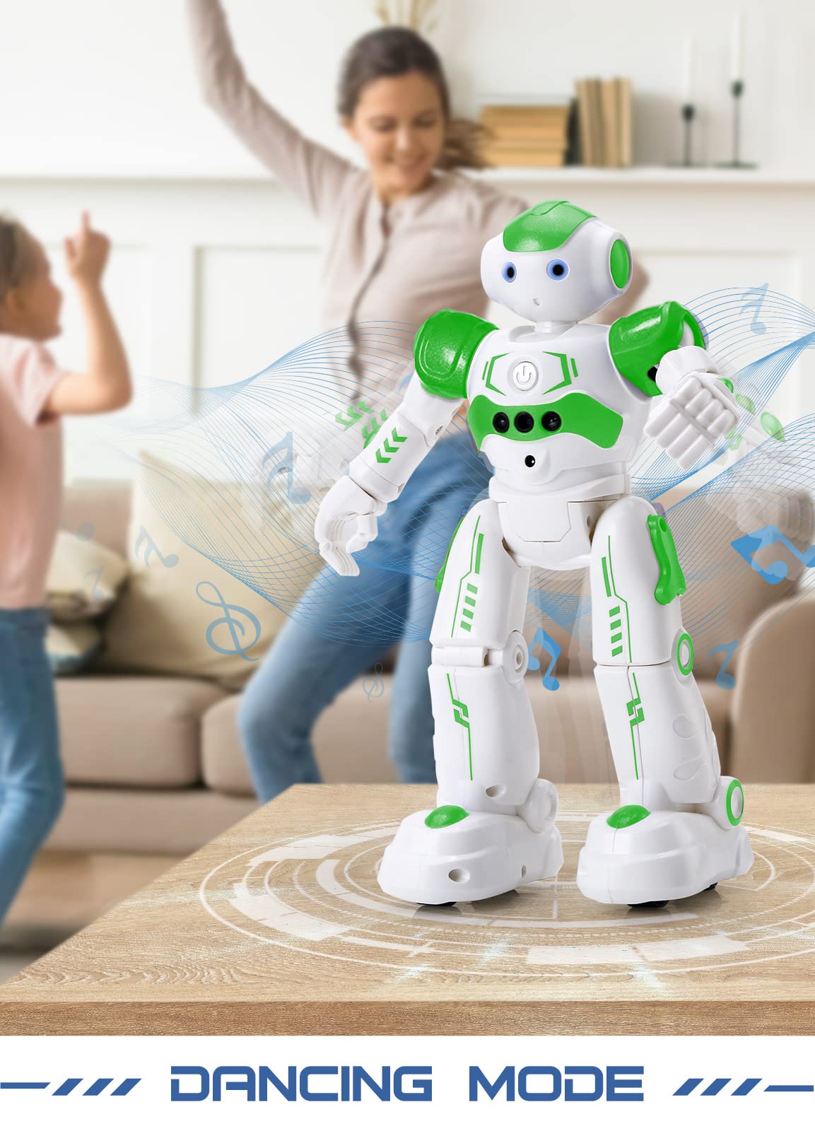KingsDragon RC Robot Toy - Gesture & Sensing Remote Control - 10.4 Inch - Green - Ideal for Kids Age 4-8 - Perfect Birthday Gift