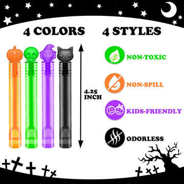 Leetous Halloween Mini Bubble Wands For Kids 20 Pcs, Halloween Party Favors Prizes Toys Gifts For Toddlers, Small Basket Goodie