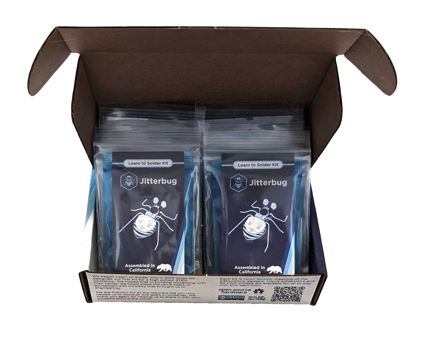Learn to Solder Kits Jitterbug, Bulk Educator Pack | DIY Soldering Kit for Beginners | Electronics Projects for Students & STEM