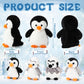 Aoriher 7 Pcs Penguin Stuffed Animal Set - 14 Inch Plush Mommy Penguin & Babies, Soft Fabric, Black/White/Gray, Model HS-Aoriher-21400