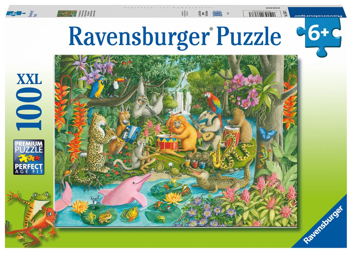 Ravensburger 100 Piece XXL Jigsaw Puzzle - Rainforest River Band - Multicolor - 19 x 14 inches - Model 13367