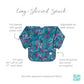 Bumkins Sleeved Smock, Toddler Reusable Waterproof Bib For Girls And Boys Ages 3-5 Years, Long Sleeve Childrens, Kids Paint Apron, Arts, Crafts And Play With Pocket, Soft Fabric, Jungle Blue