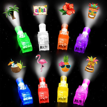 32Pcs Finger Lights Tropical Luau Party Favors Decorations, Hawaiian Goodie Bags Stuffers Summer Beach Party Favors for Kids Sum