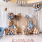 Blue And Brown Balloons, 12Inch Bear Balloons Pastel Blue Beige Brown Latex Balloons, Baby Blue Cream Coffee Party Balloon For T