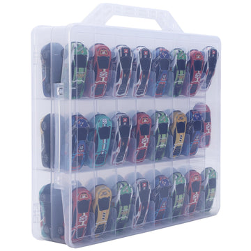 Heiilan Toy Car Storage Organizer Case For Hot Wheels Car - Double Sided Display Carrying Container Holder For Matchbox Cars, Lo