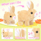 Catchcute Plush Bunny Easter Toys For Kids,Interactive Bunny With Sounds,Can Walk,Wag Tail And Twitch Nose With Remote Control L