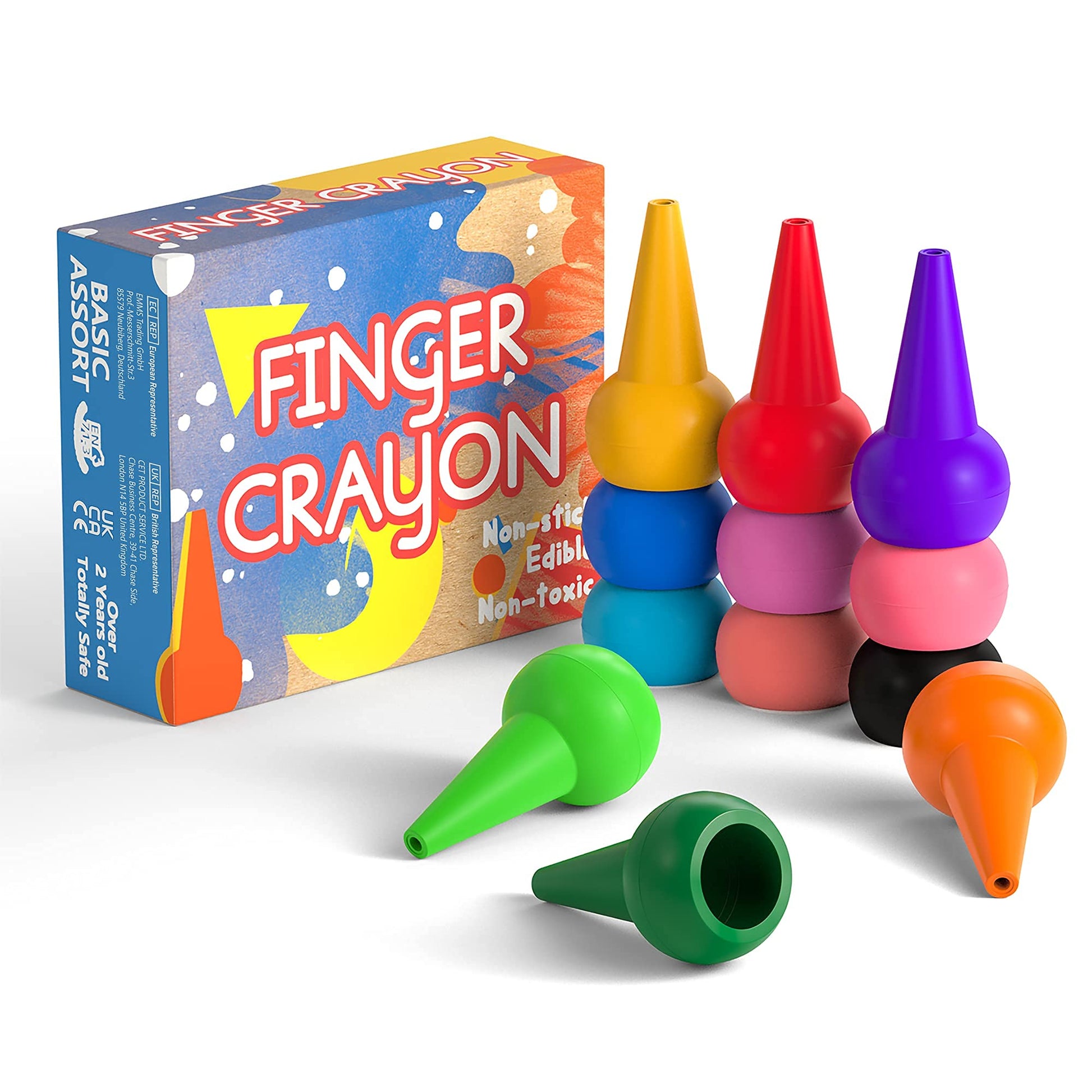 Gibot 12 Colors Toddlers Crayons Palm Grip Crayons, Sticks Stackable Toys Safe for Kids, Children, Boys and Girls