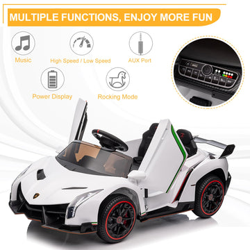 Winado 12V Ride On Car, Electric Vehicle Licensed Lamborghini Veneno For Kids, Electric Cars For Kids W/Parent Control, Hydrauli