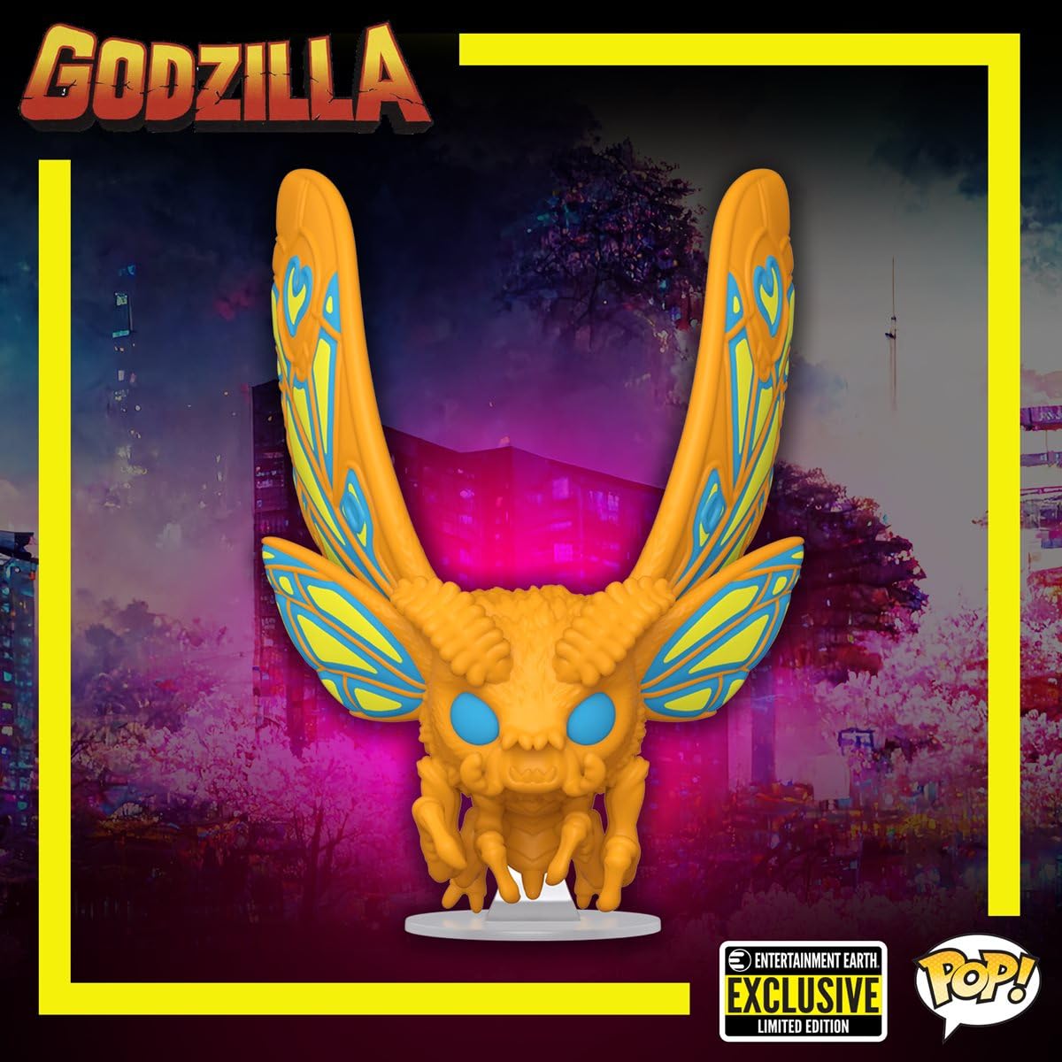 Funko! Godzilla Mothra Black Light Pop! Vinyl Figure - Entertainment Earth Exclusive
