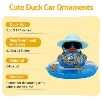 Wonuu Car Accessories Rubber Ducks Dashboard Decorations Rubber Duck Pink Accessories Dashboard Duck Car Decorations Car Ducks For Dashboard Car Duck Car Dashboard Decorations, Bg-Black-Strawhatblack