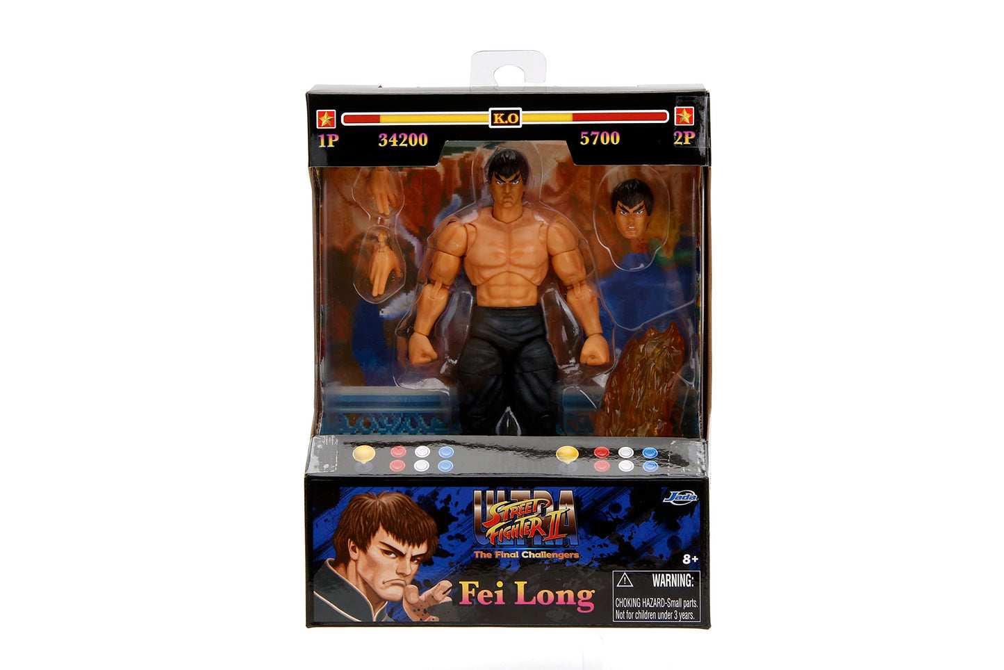 Fei Long 6'' Moveable Figure with Accessories and Alternate Head and Hands ''Ultra Street Fighter II: The Final Challengers'' (2017) Video Game model by Jada