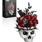 iATOM Skull Roses Flower Bouquet Building Set  Skull Planter Botanical Collection Kit for mature-themed  Gift for Christmas  Gothic Horror Skeleton Home Table Centerpiece Decor  IA11008