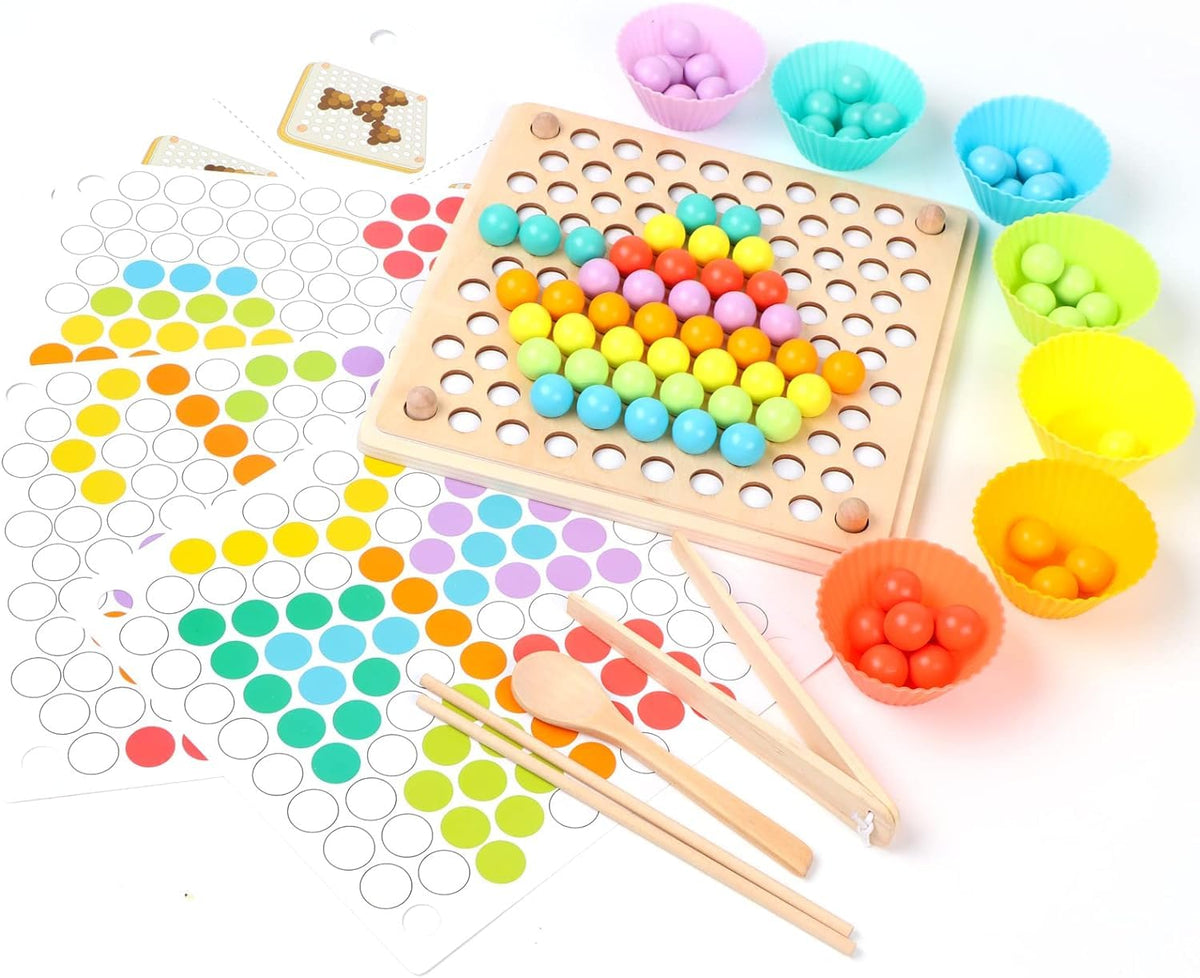 Bestie Toys Kids Wooden Toy, ChildrenS Toys For 3 Years Old, Montessori Board, Fine Motor Early Education Color Recognition Cho