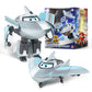 Super Wings Transformable Airplane Toys - 2 in 1 Rescue Bots Action Figures for Kids, Silver, Model YW780232, Ages 3-7