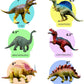 OuMuaMua Dinosaur Toys Set - 6 Plastic Figures (T-Rex, Stegosaurus) - 7 Inch Size - Mixed Colors - Ideal for Kids Educational Play