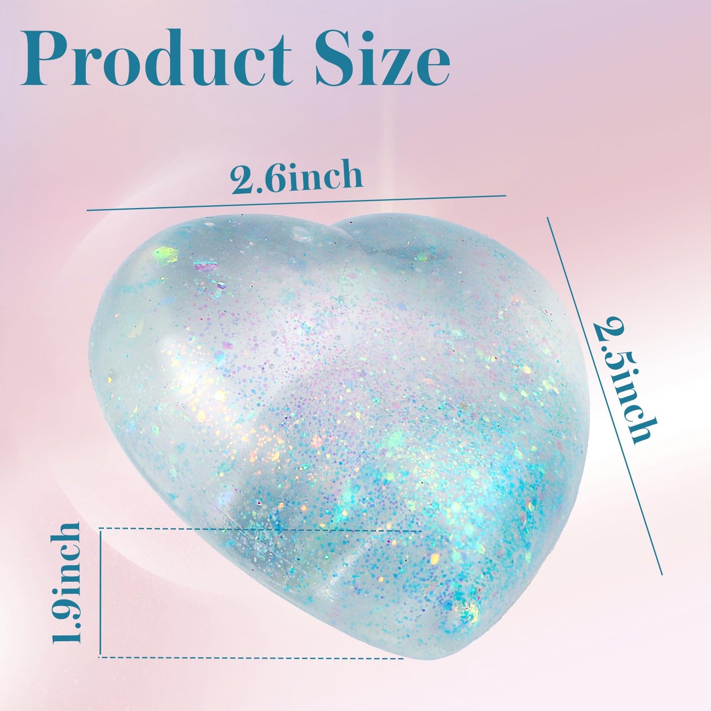 Heart Shape Stress Balls for mature-themed and Kids (Blue) - Sugar Ball  Squishy Toys for Stress Relief and Party Favors