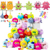 Kiddelo Valentines Day Gifts for Kids School Classroom Exchange, 28 Pack Monster Plush Keychains with 28 Cards Treat Bags and Ti