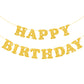 Glitter Gold Happy Birthday Banner Sign With Shiny Letters, Glitter Happy Birthday Bunting Banner Flag Garland For Kids Boys Baby Birthday Party Decorations Supplies
