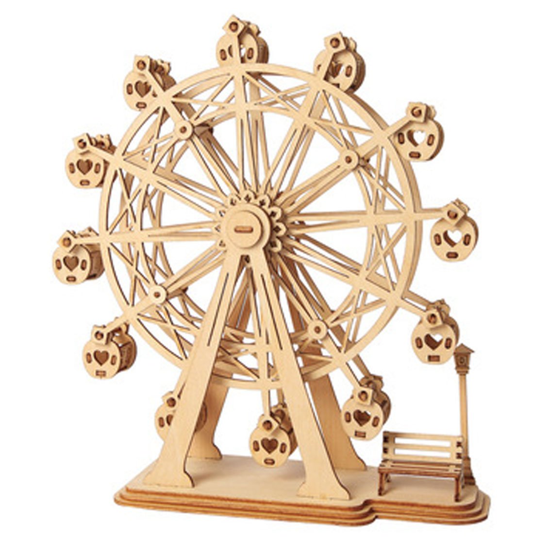 ROBOTIME 3D Wooden Puzzle Toy Wood Craft Building Kits Best Model Kit Great Gifts for Girls and Women(Ferris Wheel)