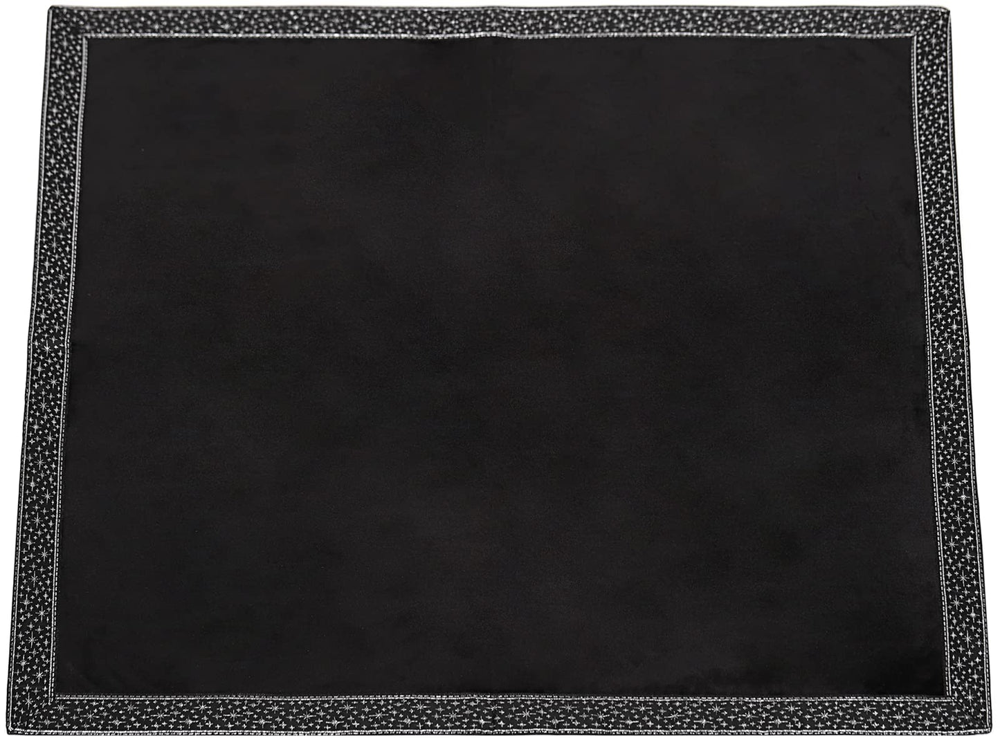 DOARLUO Altar Tarot Table Cloth - 25.6 x 25.6 Inch - Divination Wicca Velvet with Tarot Cards Bag Pouch (Black(Silver lace))