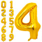 Pigetale 40 Inch Gold Large Numbers Balloons 0-9 Giant Jumbo Number 4 Digit 4 Helium Balloons, Big Foil Mylar Number Balloons Fo