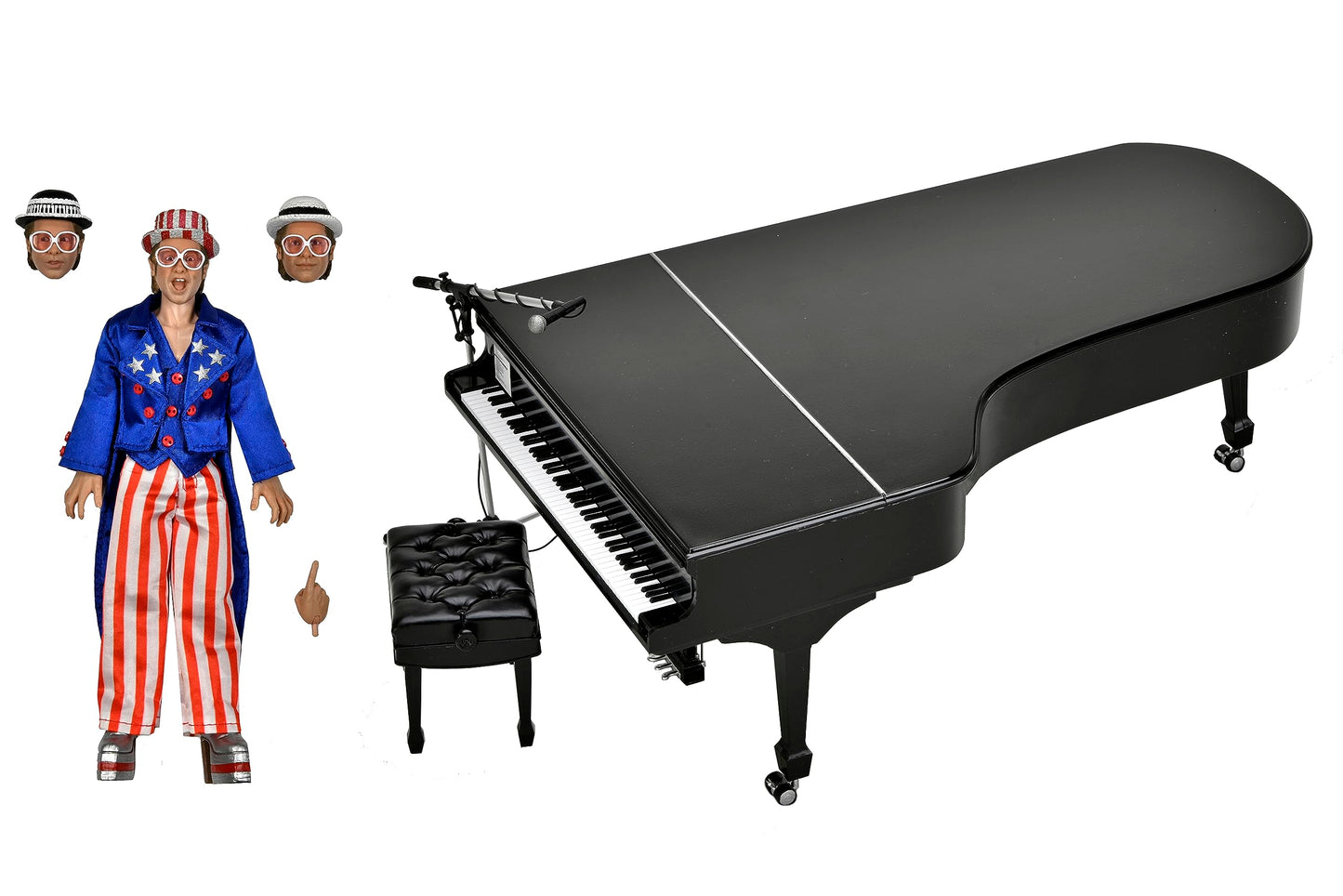 NECA - Elton John 8 Clothed Action Figure with Piano - Live in 76