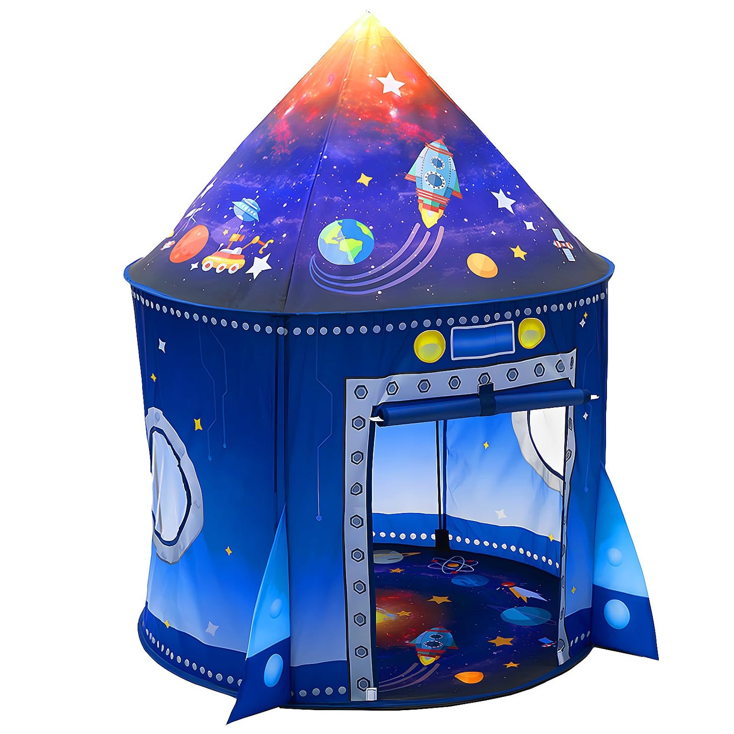 WillingHeart Rocket Ship Play Tent - Foldable Indoor/Outdoor 53”H x 40” - Kids Astronaut Space-Themed Toy for Boys & Girls