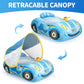 Toddler Pool Float with UPF50+ Adjustable Canopy Car Shaped Baby Swimming Float Infant Baby Floatie Boat for Kids 3+ Years(Blue Car)