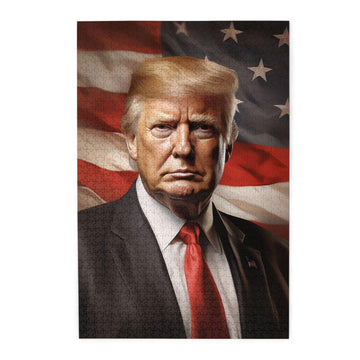 Generic Trump Flag Jigsaw Puzzle 1000 Piece For Adults & Kids, Wall Hanging Puzzles Intellectual Decompressing Fun Family Game L