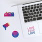 Meplum Bisexual Pride Stickers, 100 Pcs Bisexual Pride Stickers Bulk For Bisexual Pride Stuff, Waterproof Vinyl Lgbtq Bi Pride S