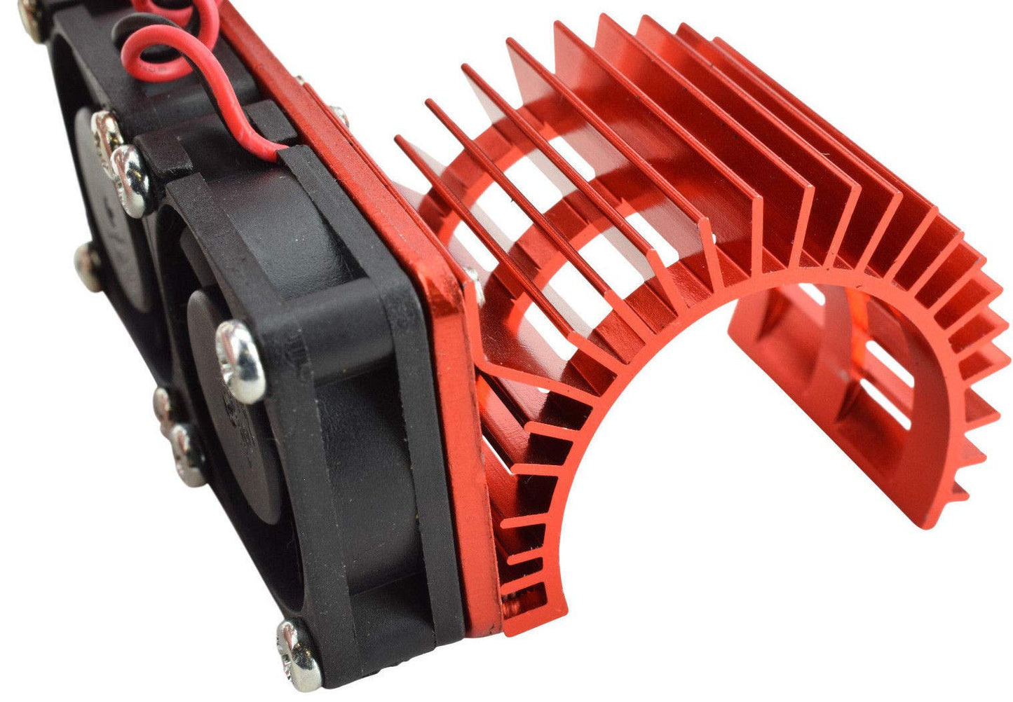 Apex RC Products 540/550 Aluminum Heat Sink W/Two 30mm Fans - 3 Colors to Choose from (Red)