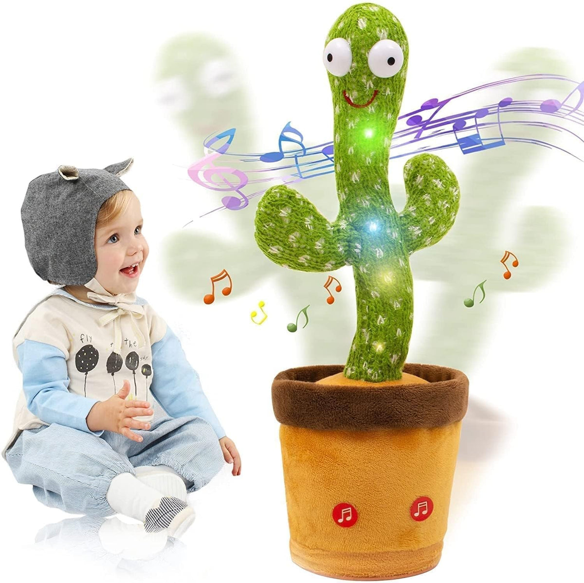 Royaldeals Toys Electronic Shake Dancing Cactus Toy With English Songs & Recording Function