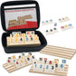 Dollergo Rummy Game With 4 Wooden Racks/Trays, Rummy Cube Game With Portable Case 106 Rummy Tiles Travel Game Set With 4 Tiles H