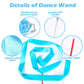 Hiunicorn 12Pcs Sky Blue Dance Wands Ribbons Streamer For Kids Praise Streamer Circus Carnival Rhythmic Gymnastics Ballet Birthday Party, Ribbon Baton Twirling Sticks Silks Streamers Wands